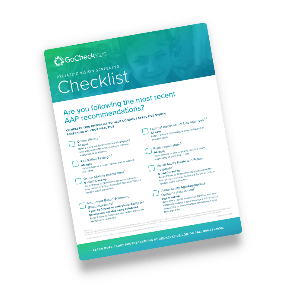Vision Screening Checklist Snapshot