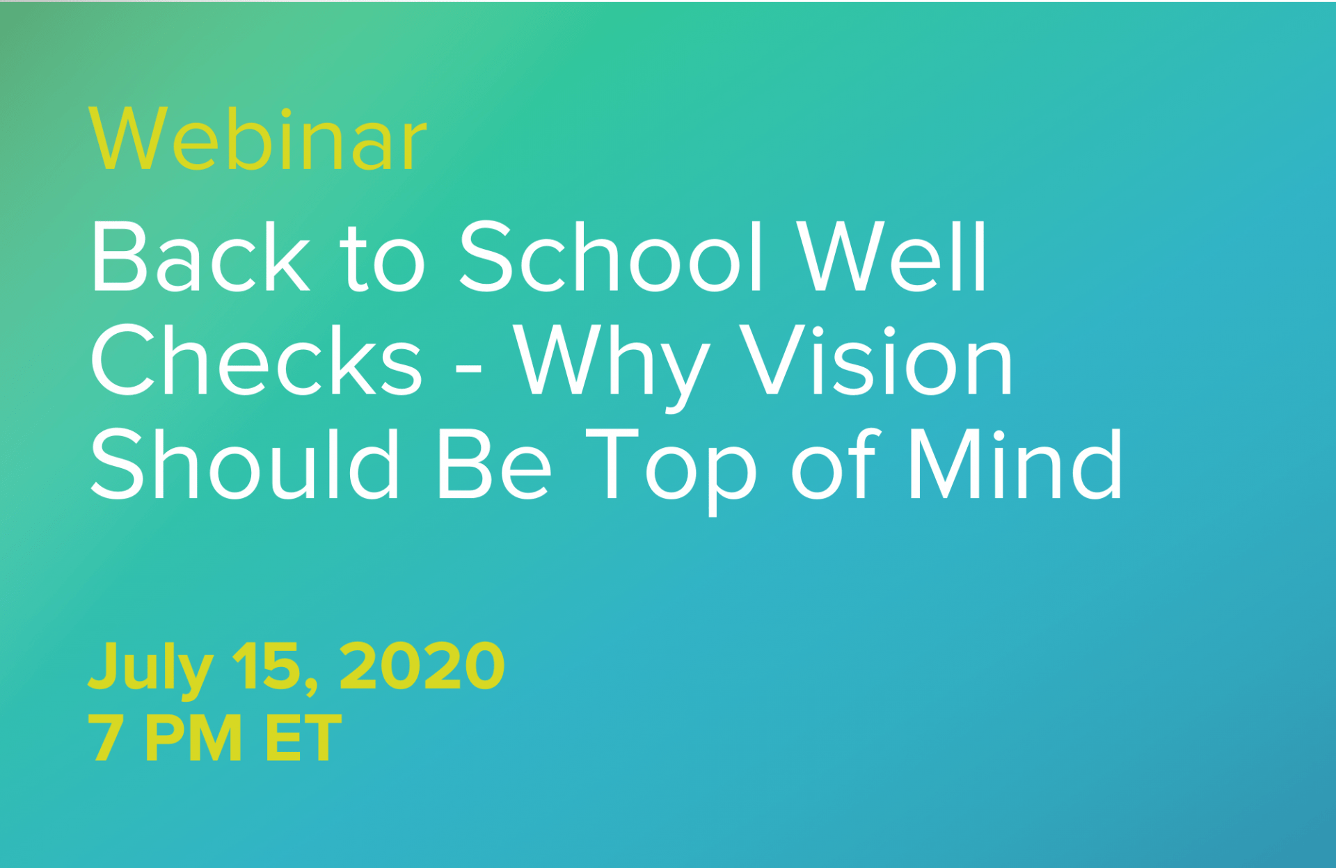 Back to School Well Checks Why Vision Should Be Top of Mind